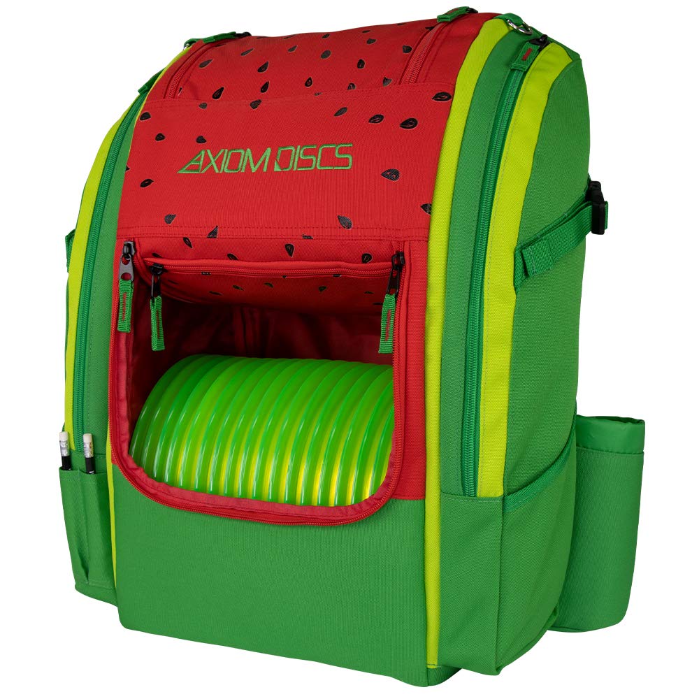 Axiom Discs Voyager Lite Watermelon Edition padded shoulder straps ease carry during long rounds.