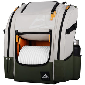 Main compartment holding 18+ discs inside the Voyager Lite backpack.