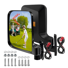Axylar 2pcs golf cart mirrors with turn signals for safer night driving.
