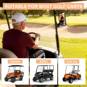 Axylar universal-fit mirrors install tool-free on common square-tube carts.
