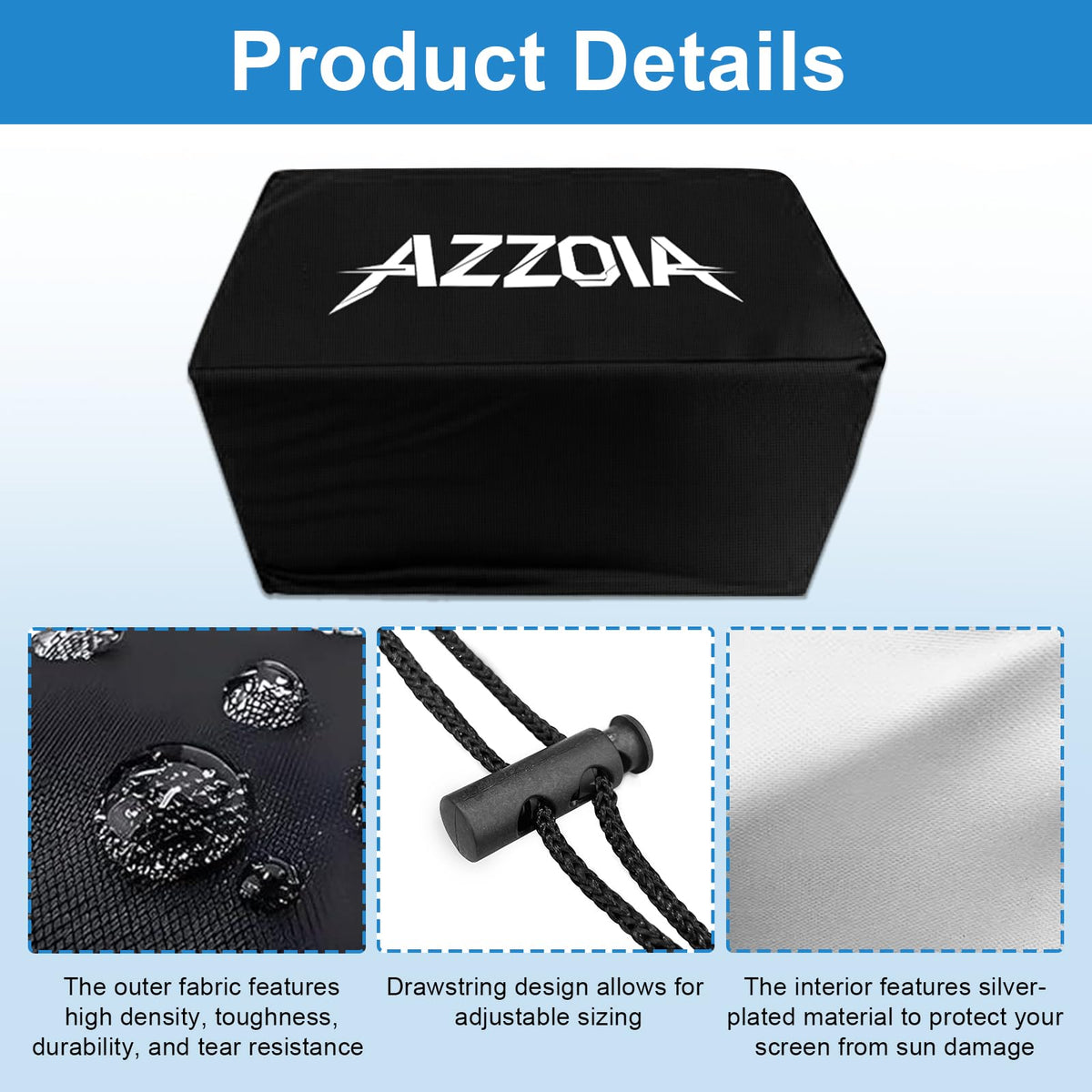 Adjustable drawstring ensures a snug screen fit on various models.