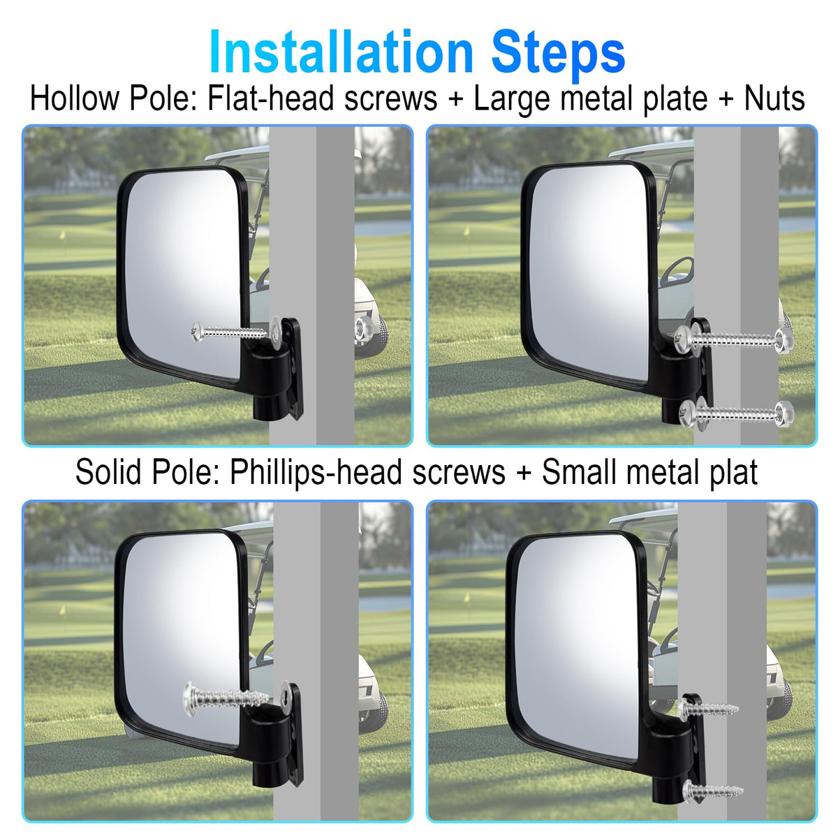 Azzoia adjustable mirror tilts left-right for personalized viewing angles.