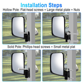 Azzoia adjustable mirror tilts left-right for personalized viewing angles.