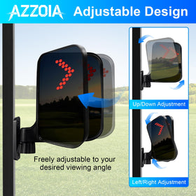 Azzoia golf cart mirror mounts for easy two-bar installation.