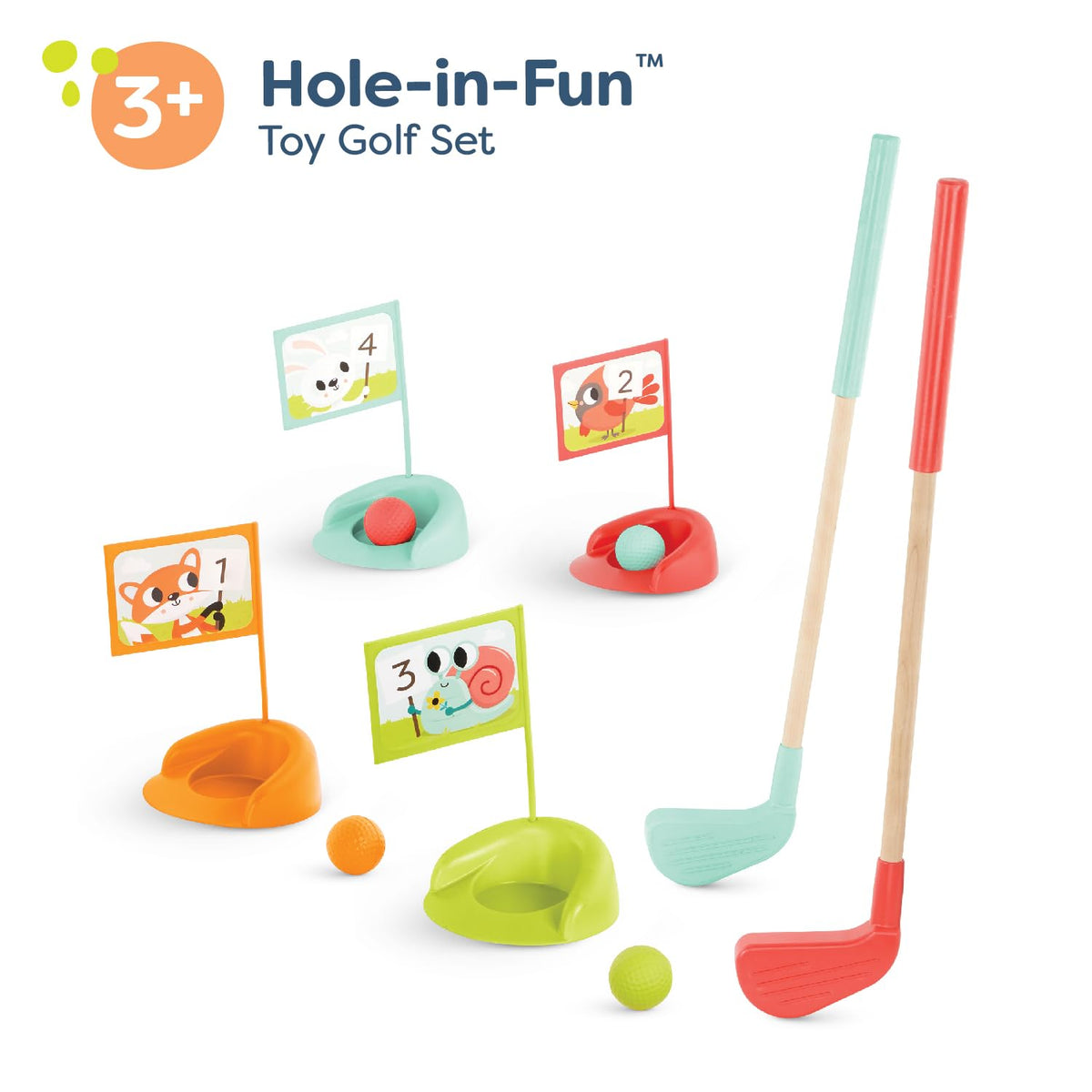 B. toys Hole-in-Fun 15-piece set is ideal for indoor or outdoor playtime.