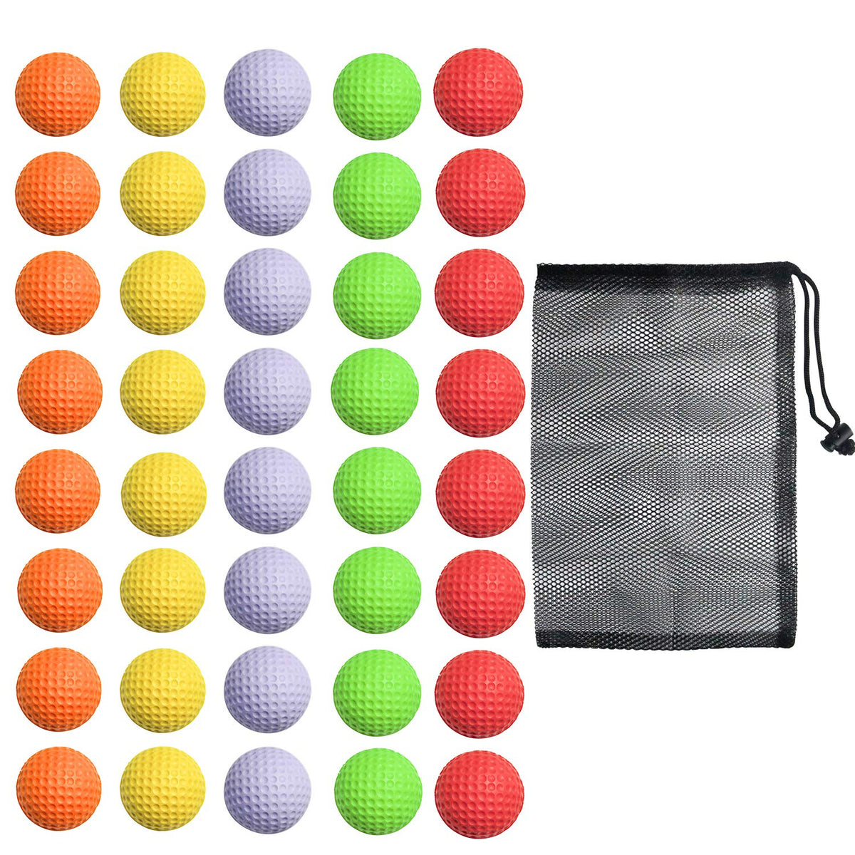 Bac-kitchen 40-pack foam golf balls with mesh bag for safe indoor play.