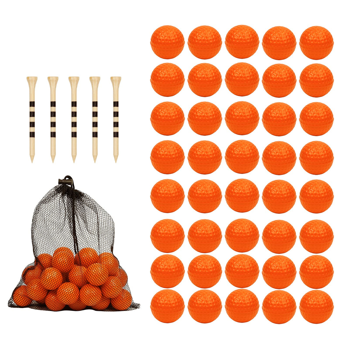 Bac-kitchen foam golf balls in a 40-pack with assorted colors for safe indoor practice.