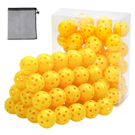 Bac-kitchen 50-pack yellow golf balls with mesh bag for easy backyard practice.