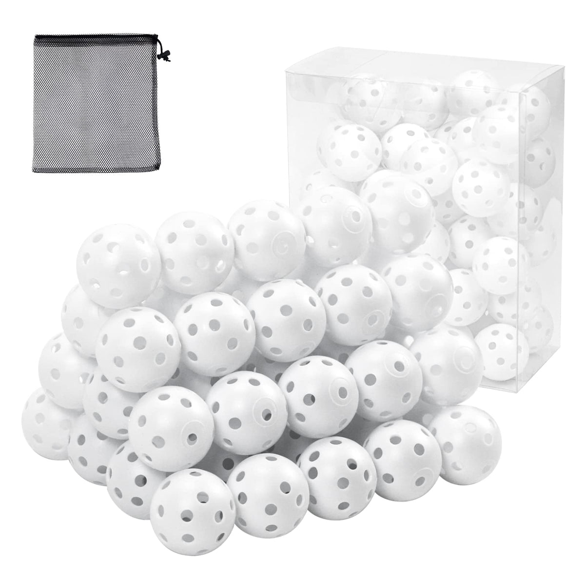 Bac-kitchen 50-pack plastic golf balls for home practice and safe play