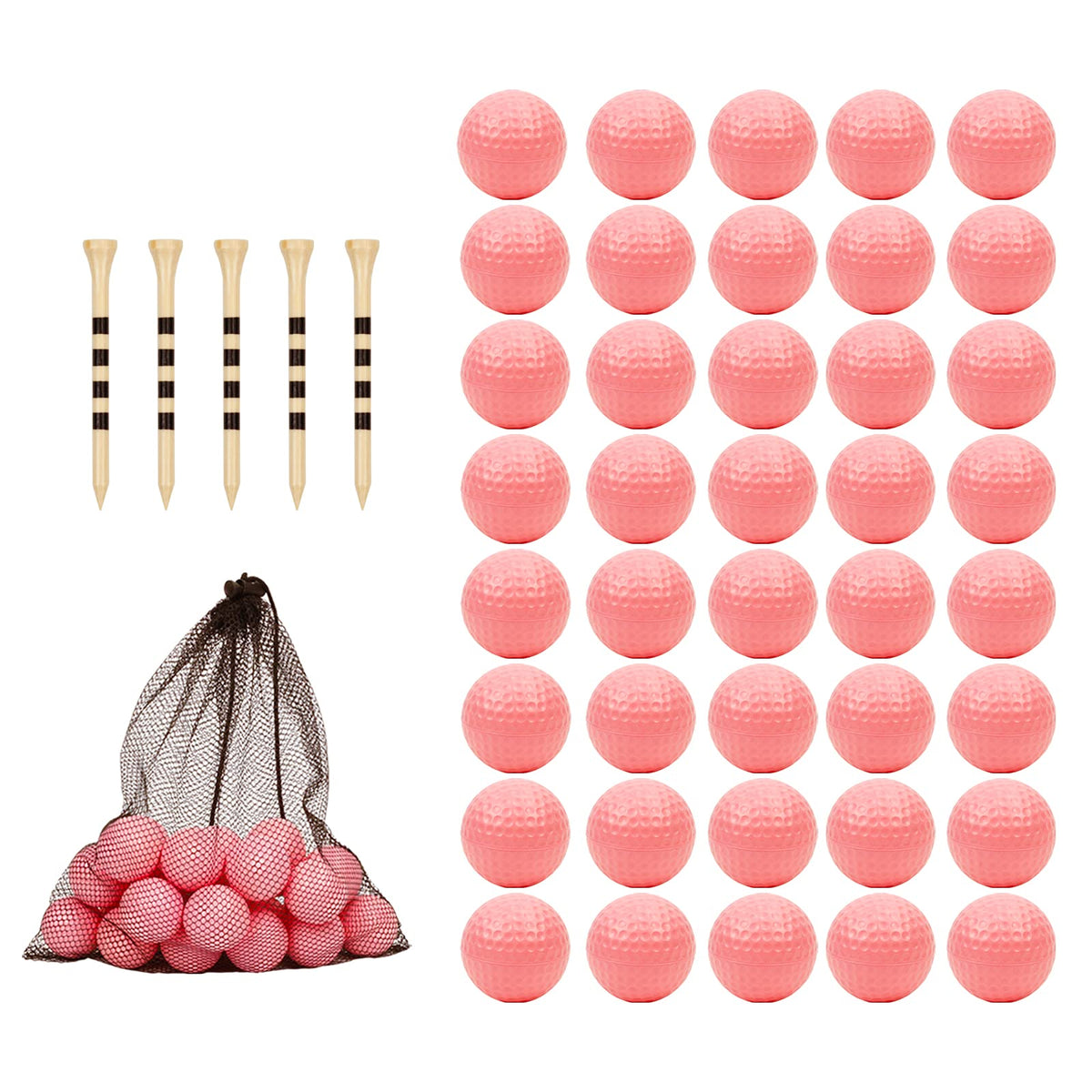 Bac-kitchen foam golf balls 1.6 inch pack showing soft practice balls