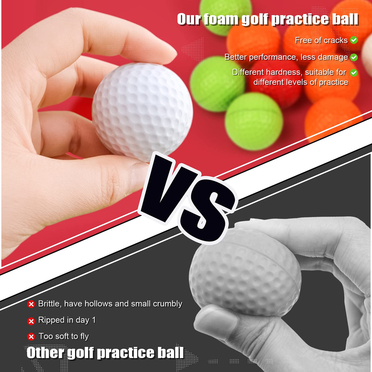 Bac-kitchen indoor outdoor foam balls in vibrant colors for practice.