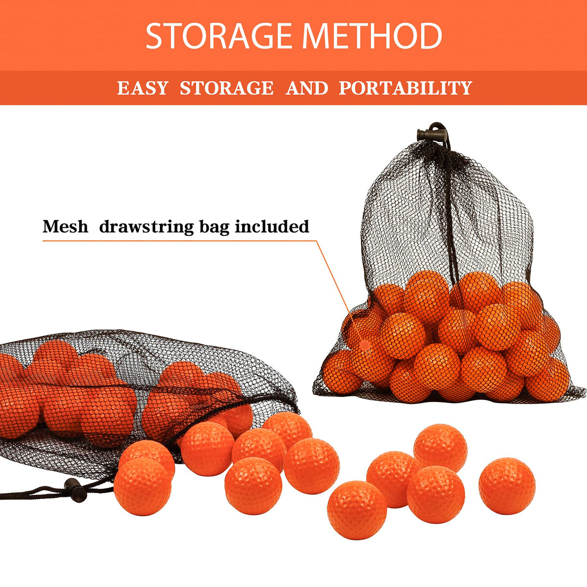 Bac-kitchen foam balls with included tees for a complete practice setup.