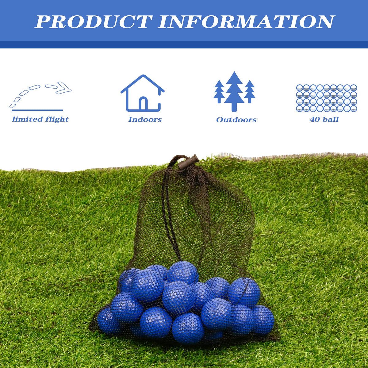 Bac-kitchen golf ball tees included for quick setup