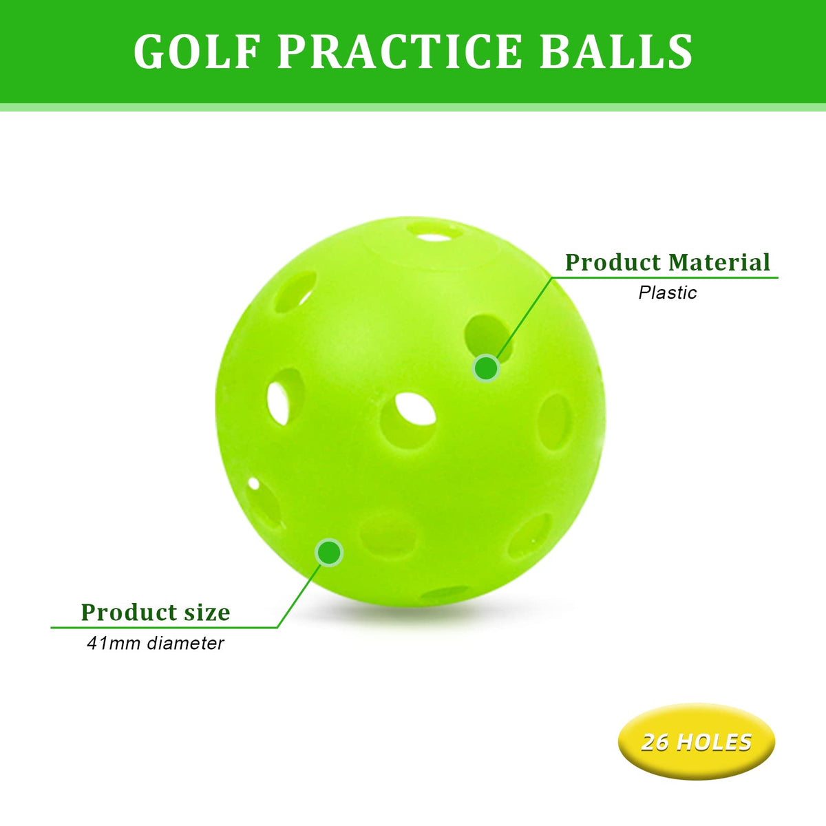 Bac-kitchen green plastic golf balls stand out in grass for easy retrieval