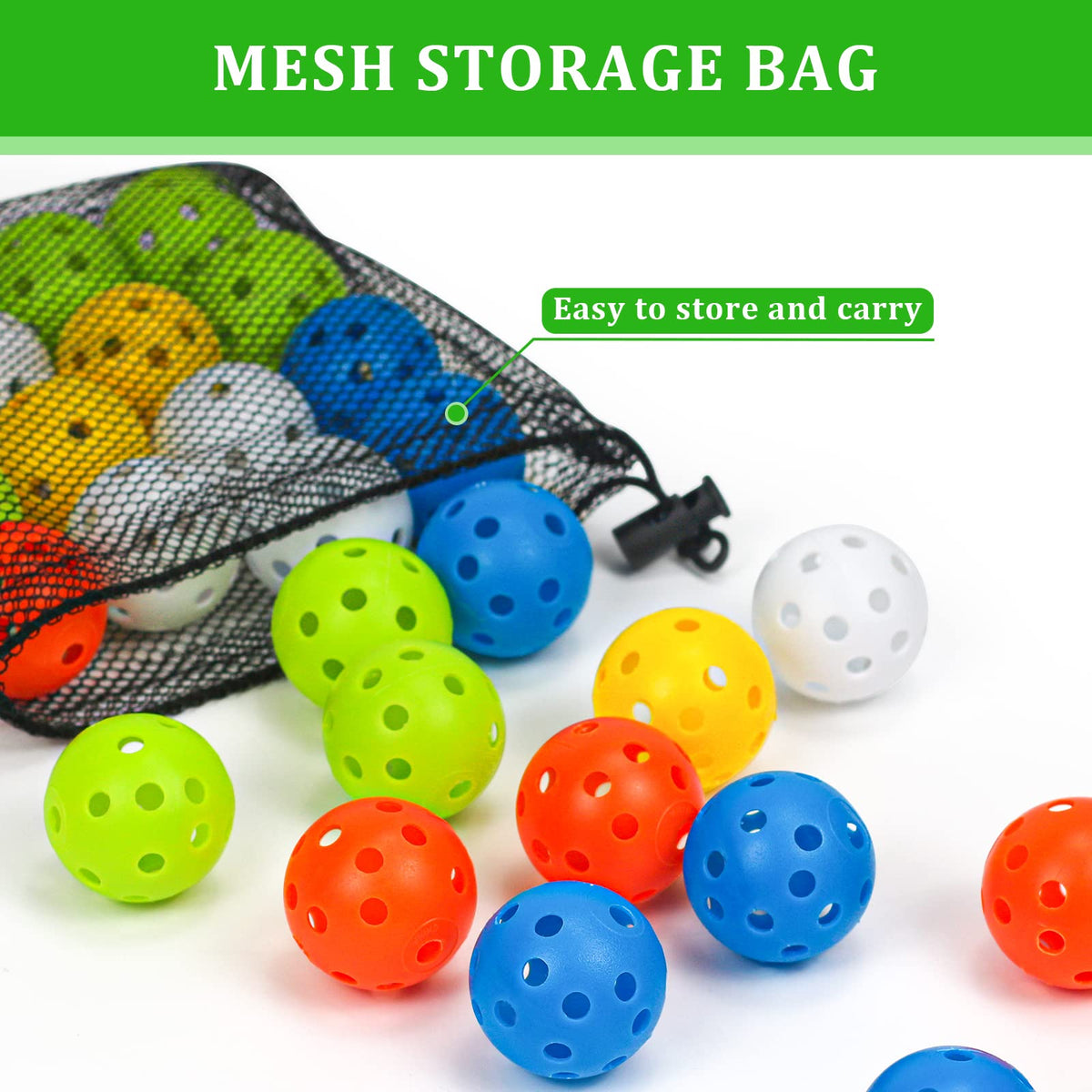 Bac-kitchen mesh drawstring bag for easy storage.