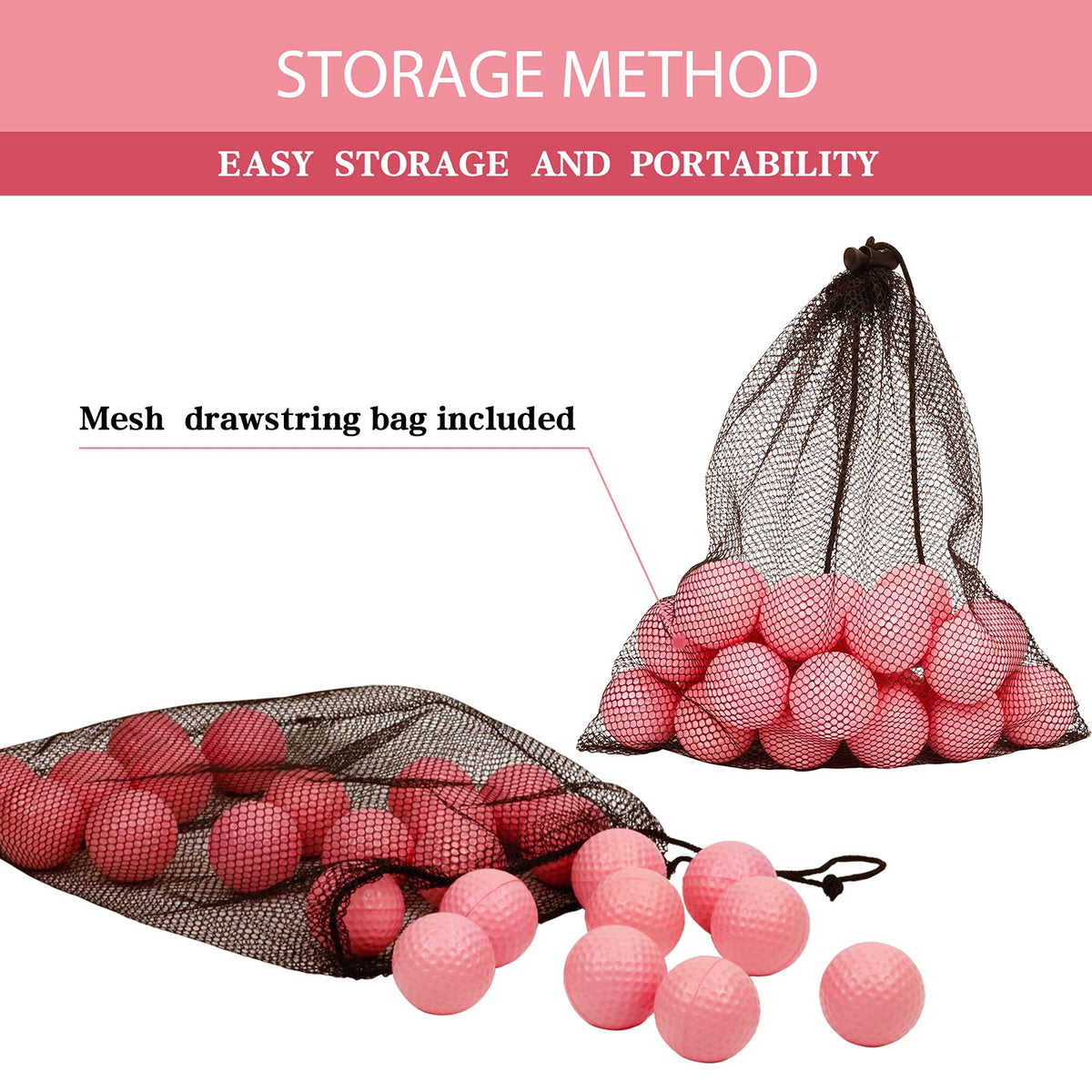 Bac-kitchen mesh drawstring storage bag with foam balls
