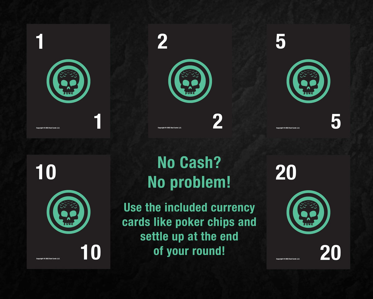 Rainy day round with Bad Cards Fore Gambling Golfers weatherproof cards