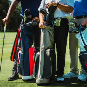 Bag Boy Loop Lite with three zippered pockets keeps essentials within easy reach.