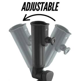 Bag Boy umbrella holder clamp on round or oval cart tubing for a steady hold