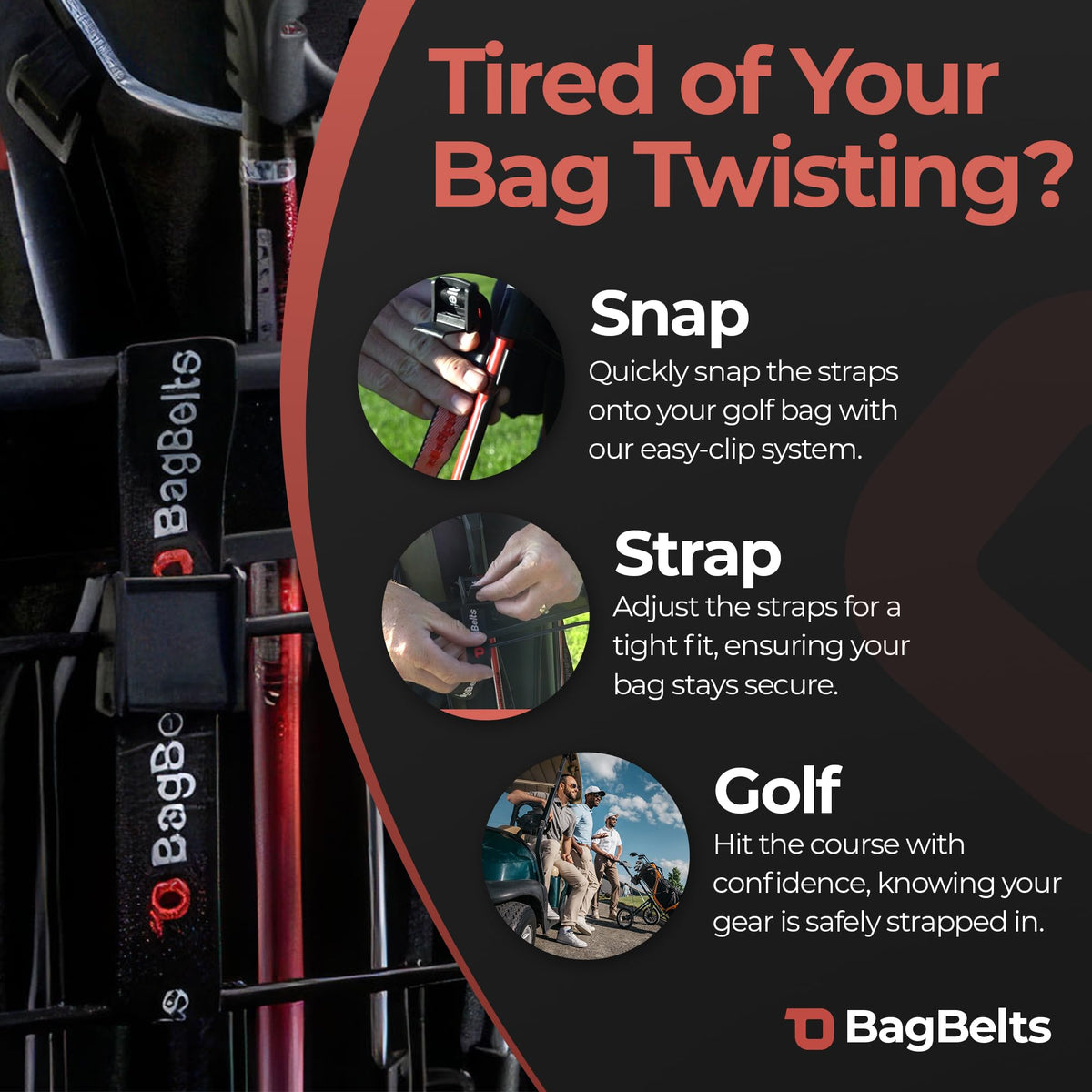 BagBelts universal-compatibility fits multiple cart models for flexible use.