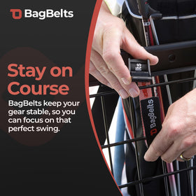 BagBelts walk-clip maintains bag security while you walk the course.