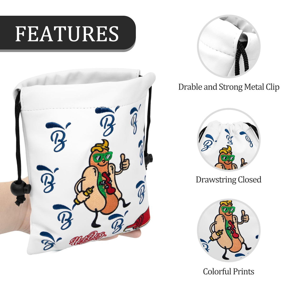 BAIRBRE Pouch attaches securely to golf bag for quick access
