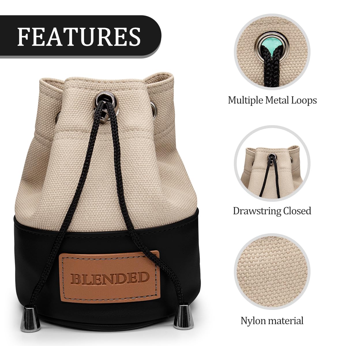 BAIRBRE golf bag diameter four and a half inches for easy carry.