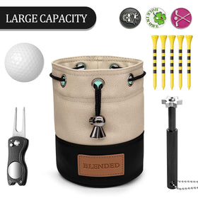 BAIRBRE golf pouch multi-pocket capacity stores tees, markers and sunscreen.
