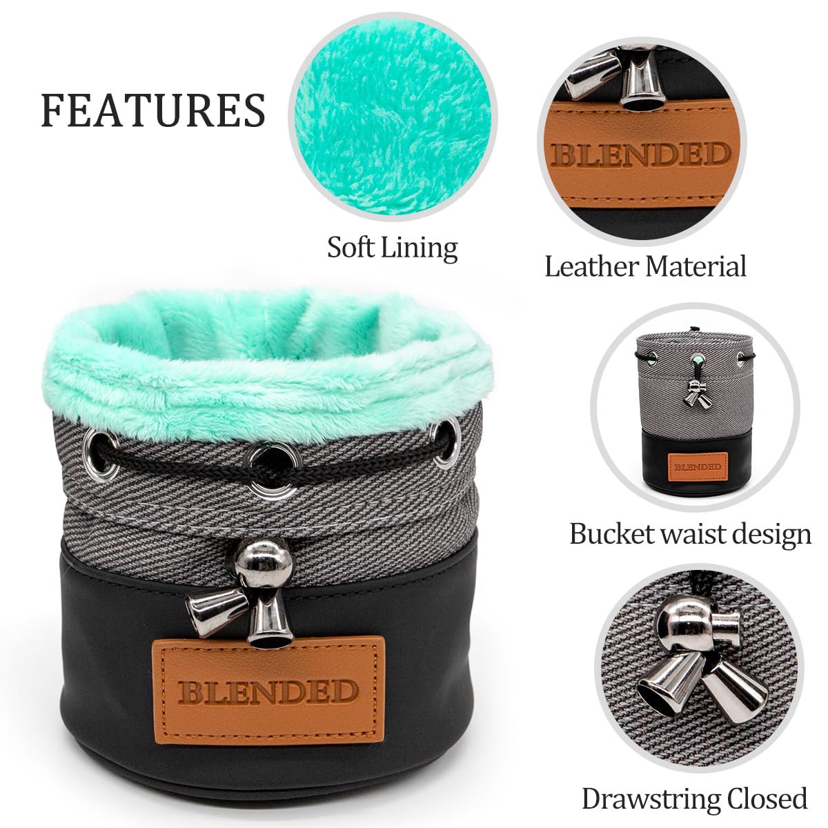 BAIRBRE leather and PU material for durable, easy-to-clean golf bag.