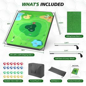BaiYuan backyard doublesided golf arena adapts to space for chipping and full-swing.