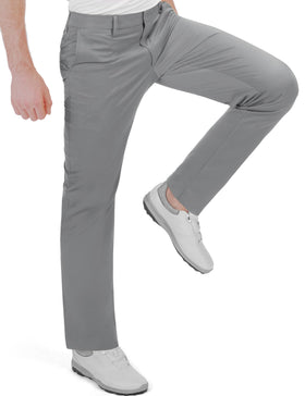 Bakery men's golf pants tee-pocket on right leg for quick access.