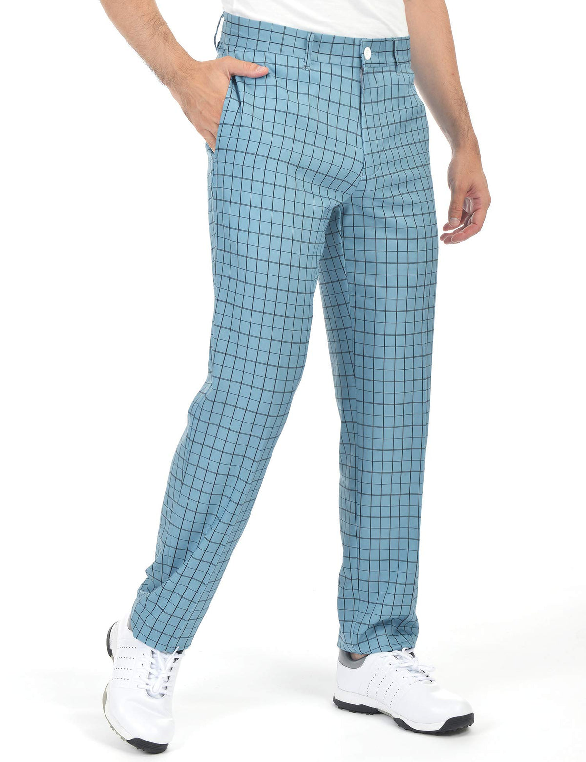 Bakery Men's Golf Pants Flat Front Waistband enhances fit for all-day wear.