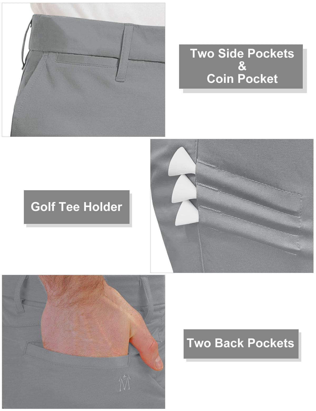 Bakery men's golf pants with multiple pockets for essentials on the course.