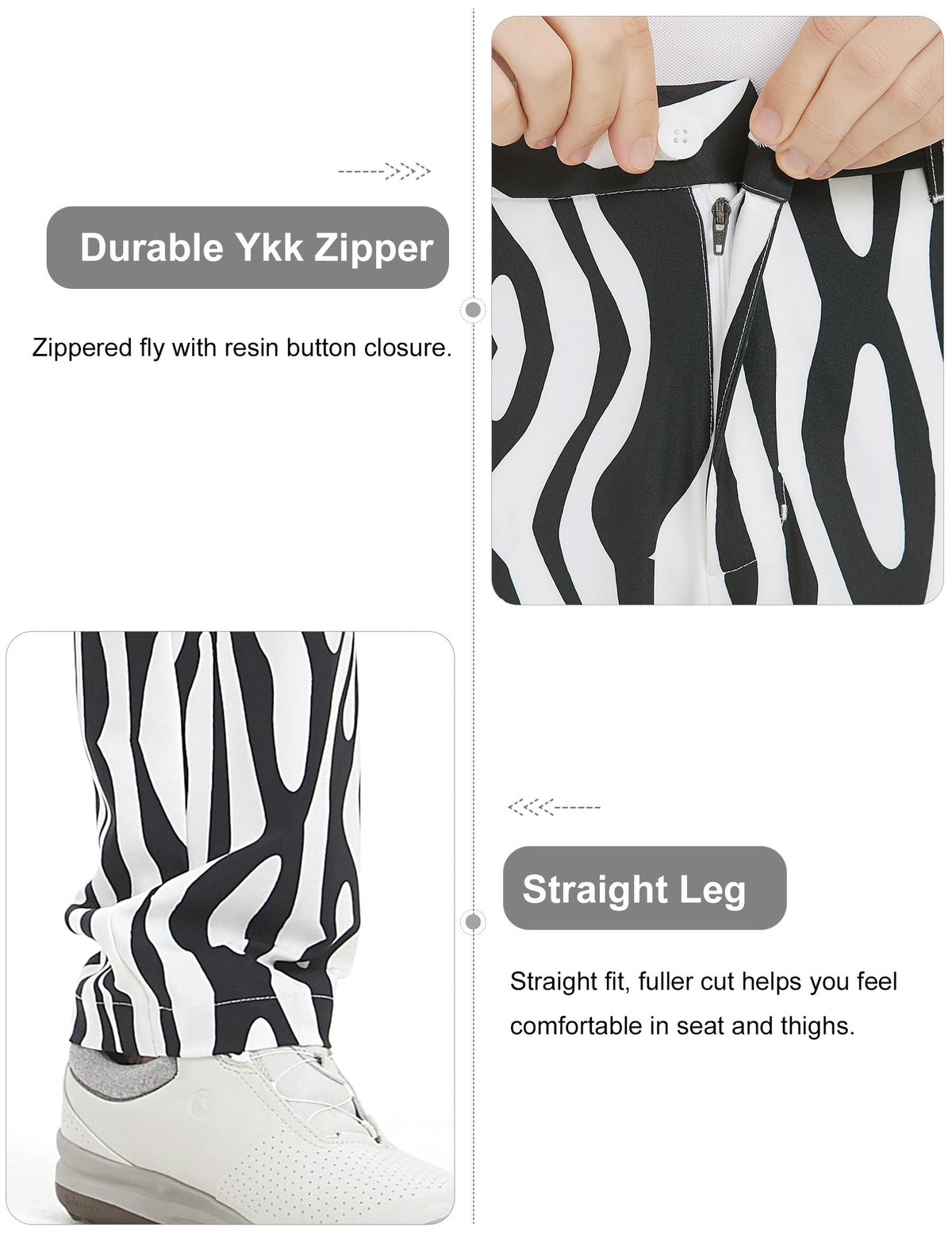 Bakery golf pants showing multiple pockets for essentials on the course.