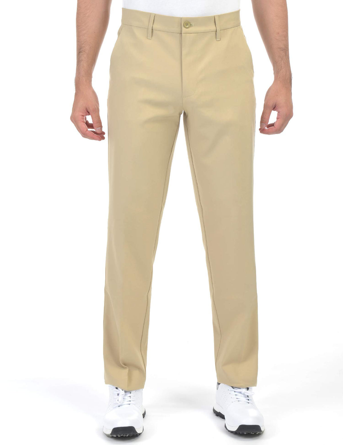Bakery men's golf pants plaid stretch front view for comfortable all-day movement.