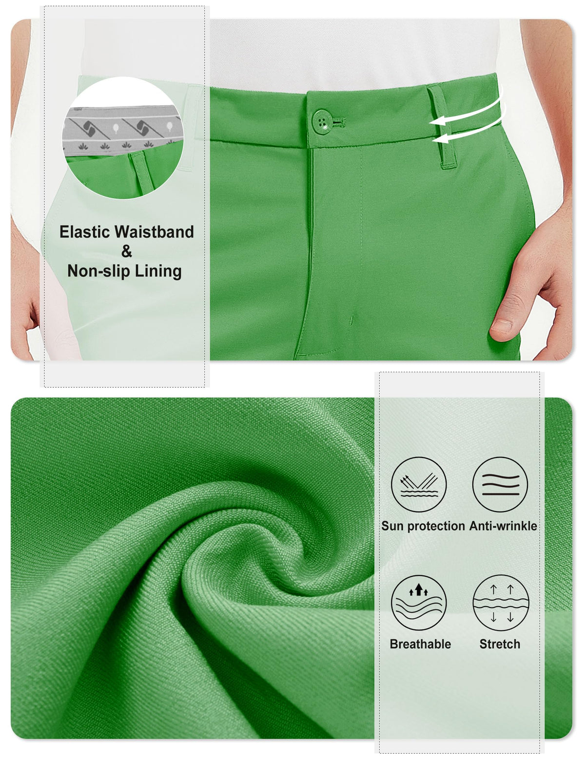Bakery men's golf pants straight leg and breathable stretch for freedom of movement