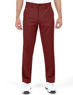 Bakery Men's Golf Pants in wine red show 4-way stretch for freedom of movement
