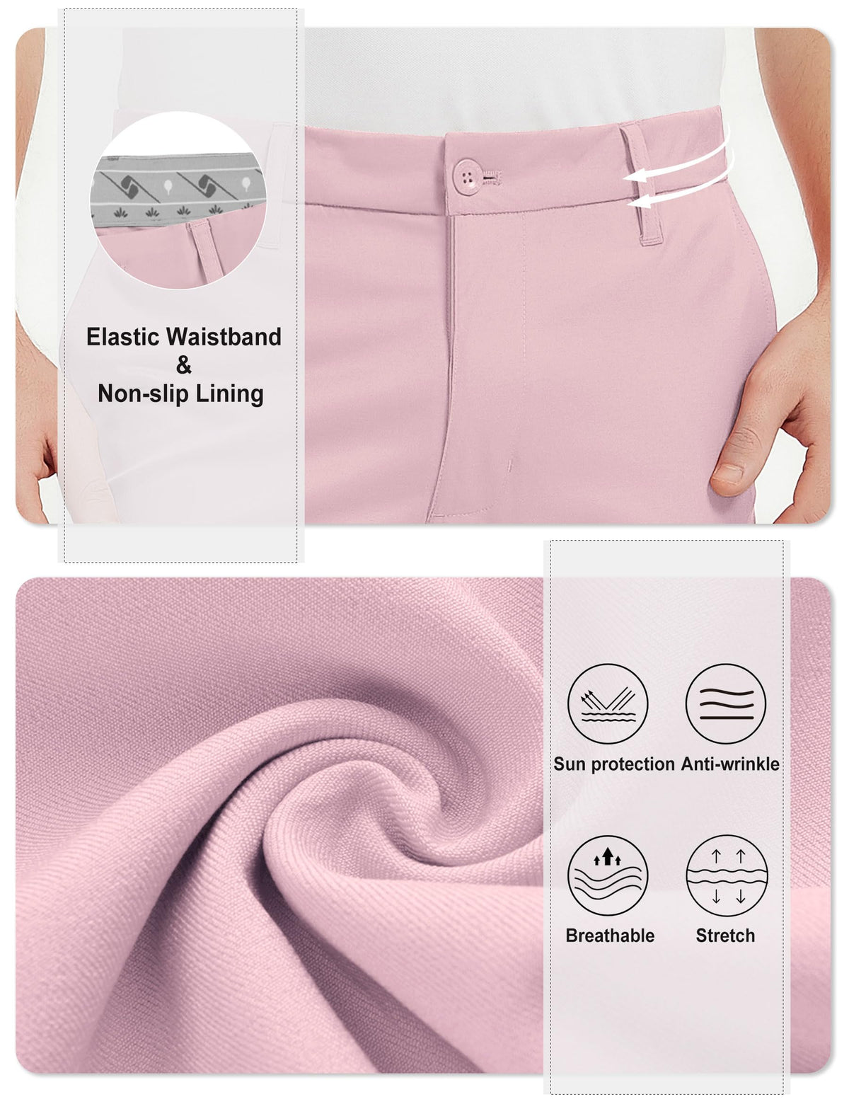 Bakery men's golf pants UPF50+ sun protection for outdoor rounds