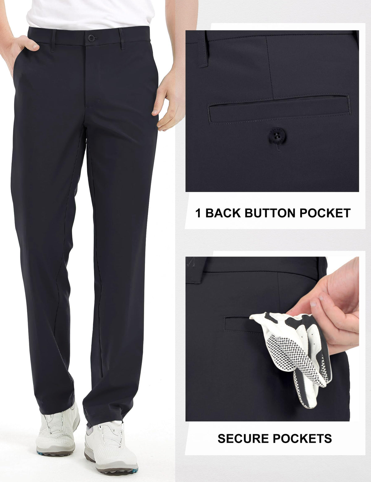 Bakery men's golf pants featuring UPF50+ sun protection.
