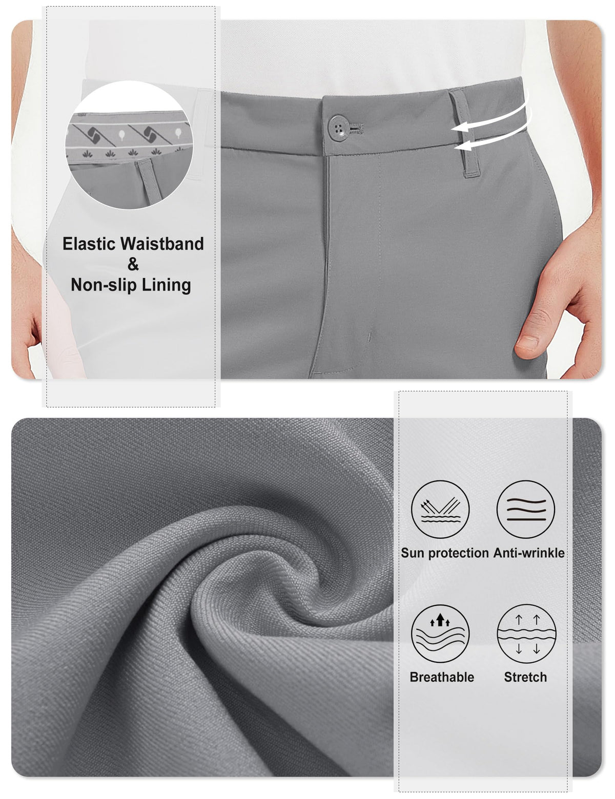 Bakery men's golf pants UPF50+ sun protection for sunny days