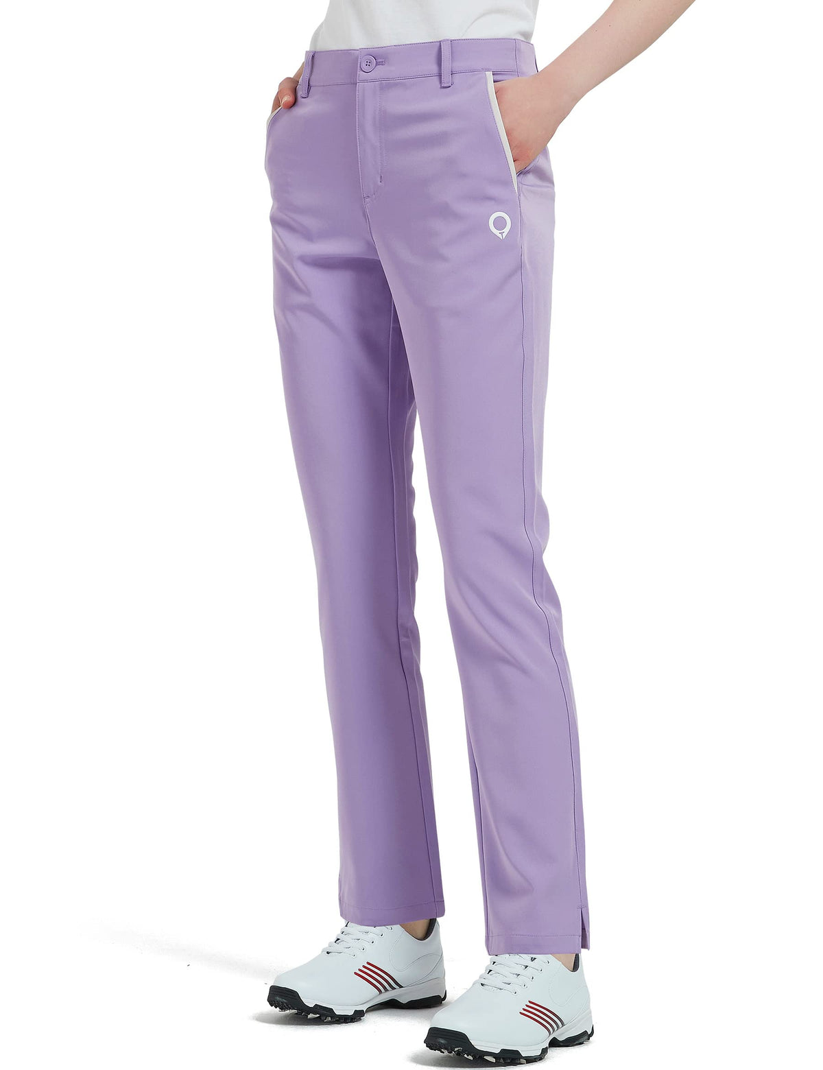 Bakery women's golf pants with 4-way stretch and back pocket detail for secure storage.
