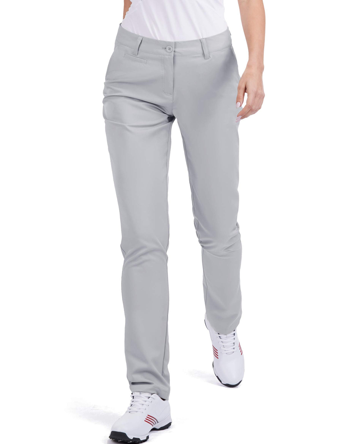 Bakery Women's Golf Pants with 4-way stretch for unrestricted swings on the course.