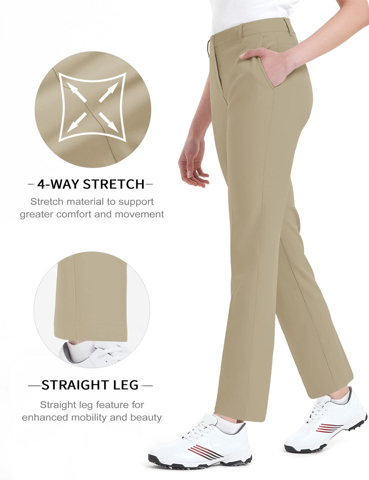 Bakery women's golf pants five-pocket layout supports essentials during rounds