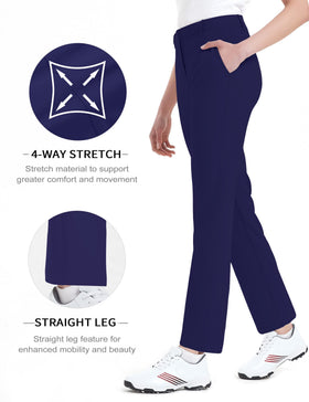 Bakery women's golf pants displaying five-pocket layout for golf essentials.
