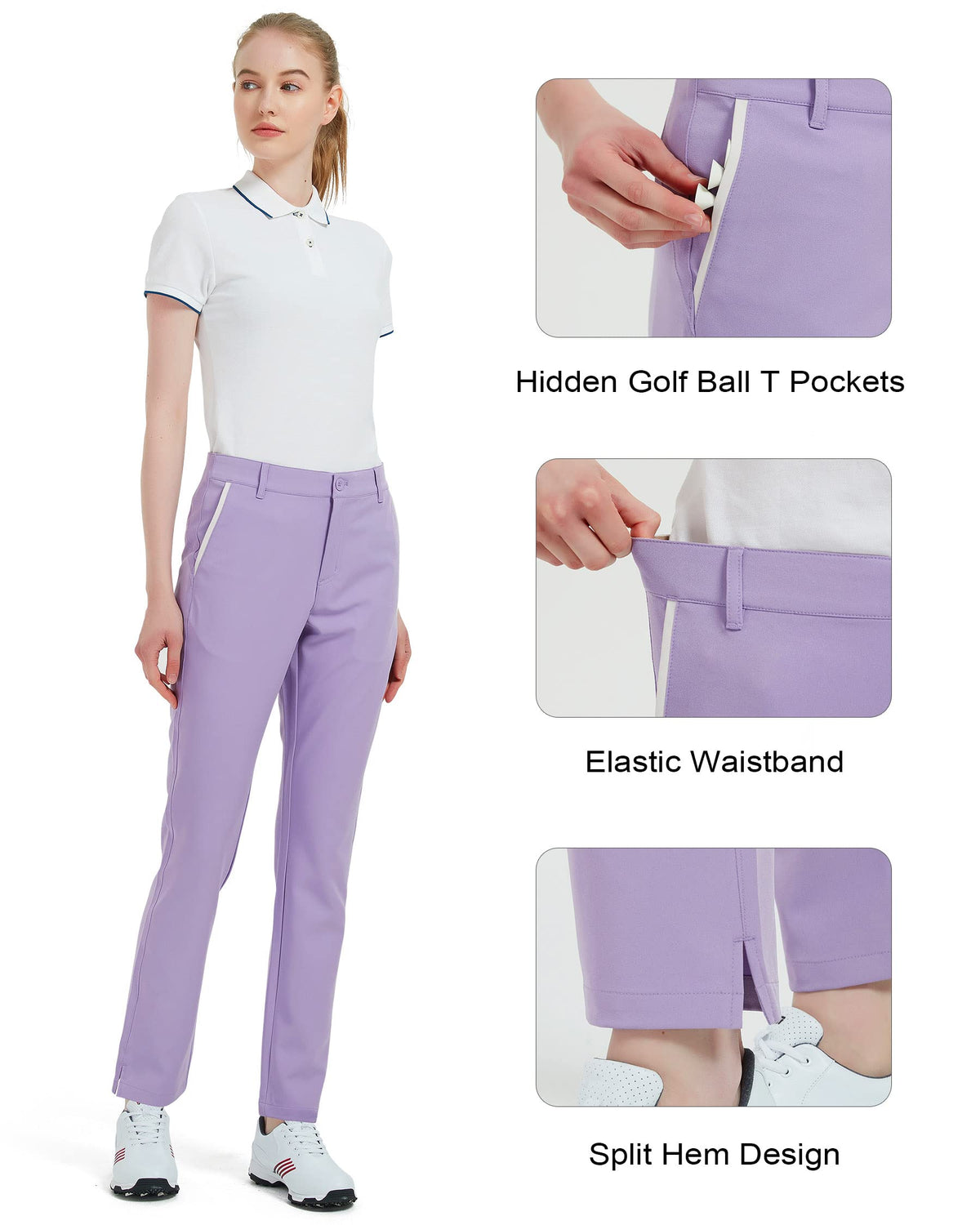 Bakery women's golf pants purple size 14 with UPF protection.