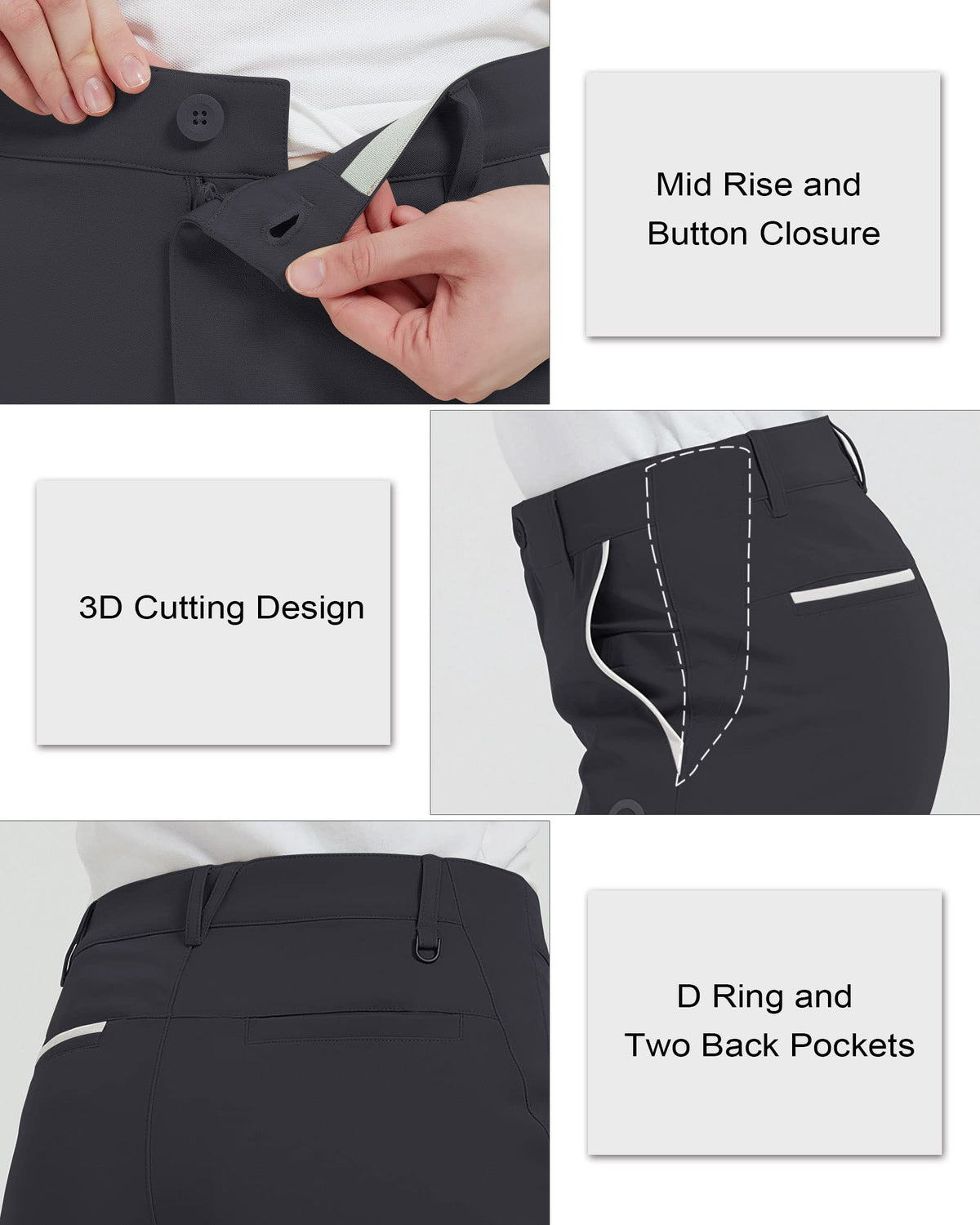 Bakery women's golf pants quick-dry fabric helps stay cool throughout the day