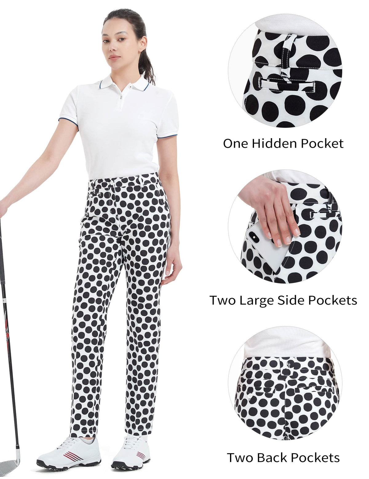 Bakery golf pants pocket detail shows deep front pockets