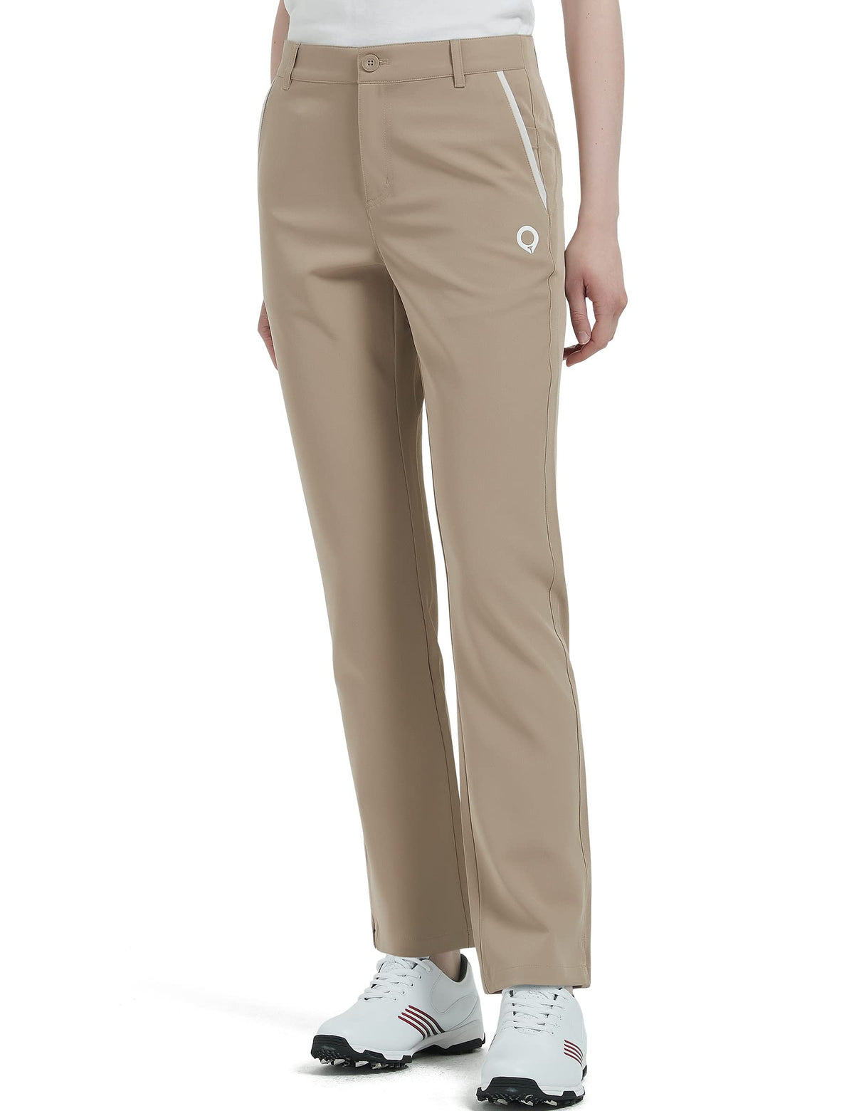 Bakery women's golf pants showing 4-way stretch for flexible swing and comfort.