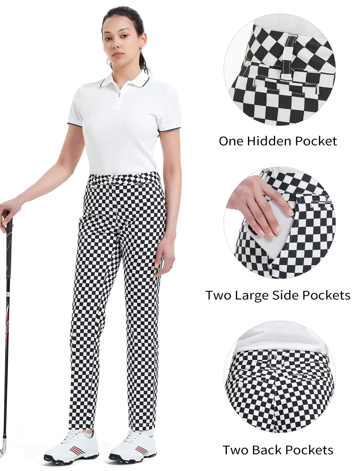 Bakery women's golf pants UPF 50+ fabric protects against sun exposure