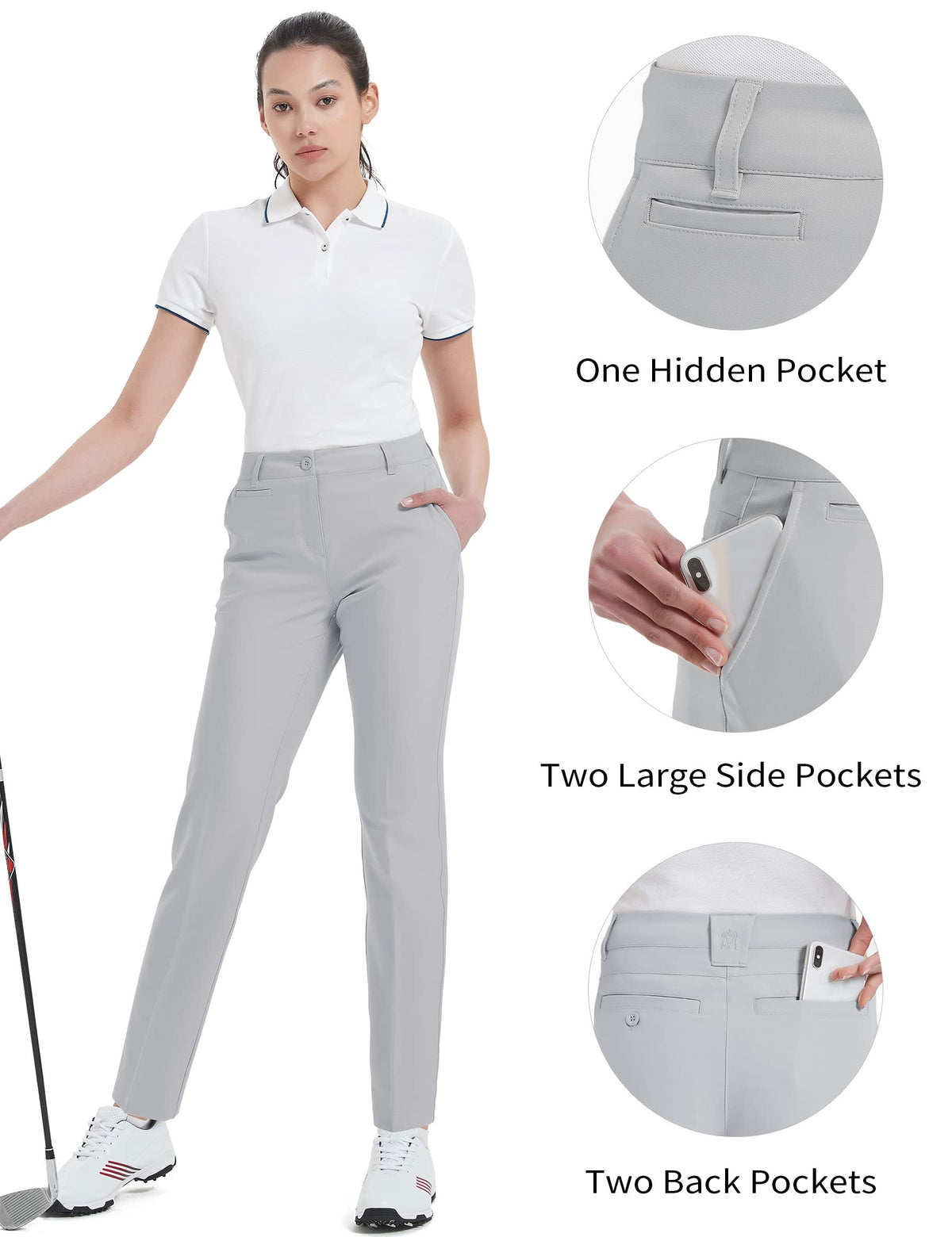 Bakery Women's Golf Pants feature a durable YKK zip fly for smooth closure.